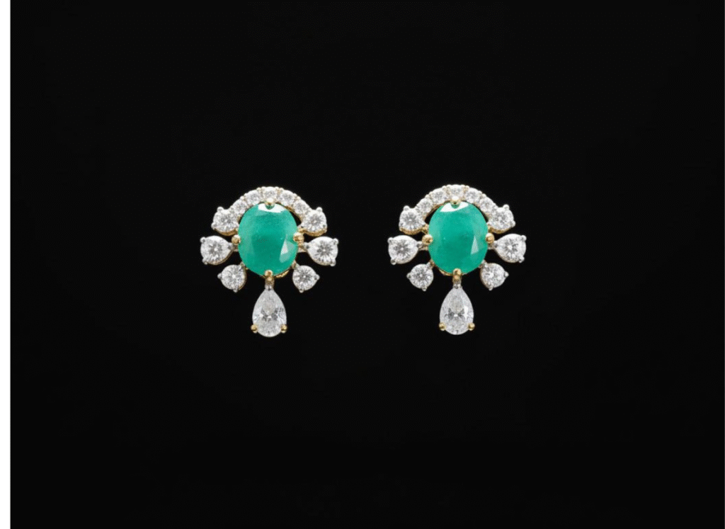 Butta bomma earrings green studs