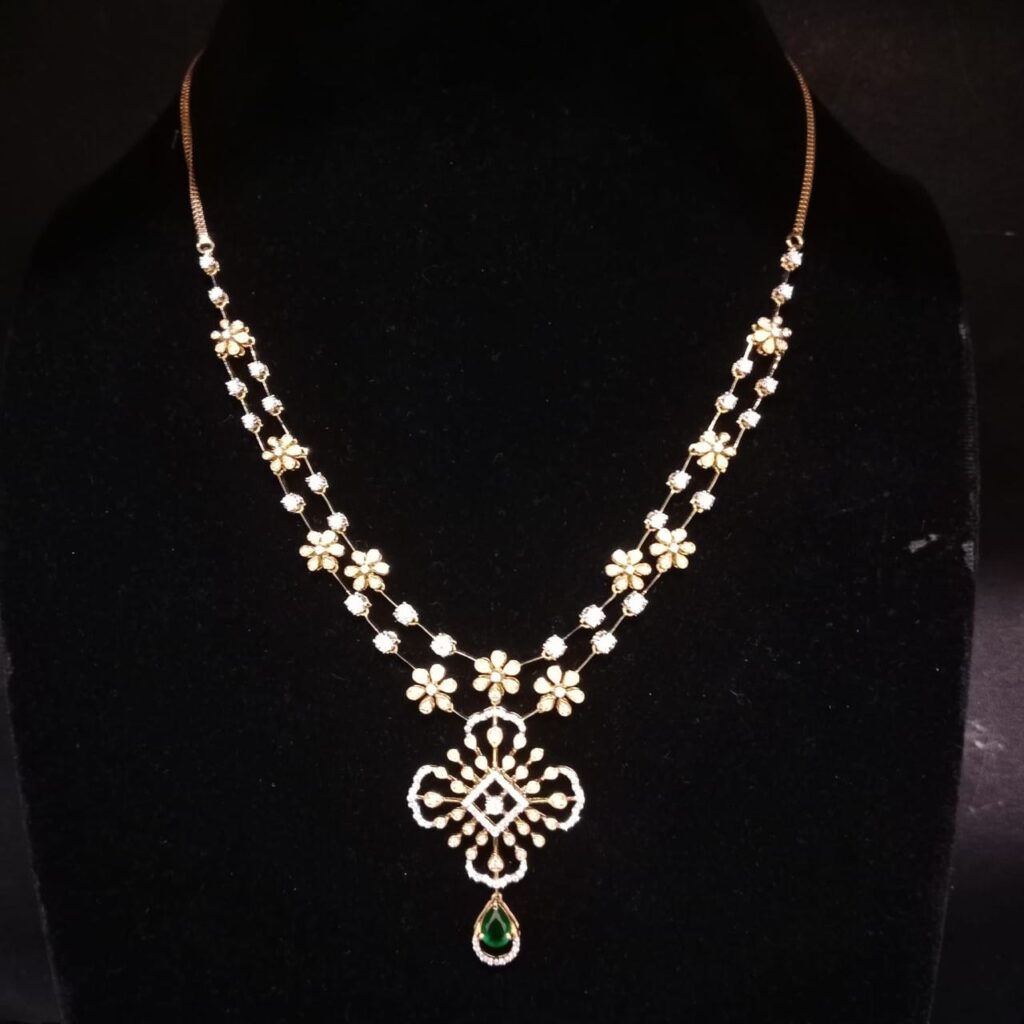 Butta Bomma Jewellery white stones necklace